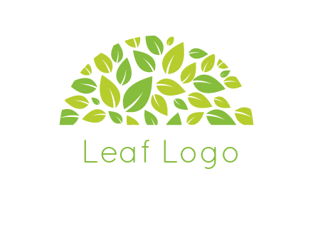 leaves in a semi circle logo