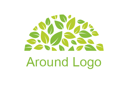 leaves in a semi circle logo