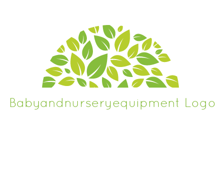 leaves in a semi circle logo