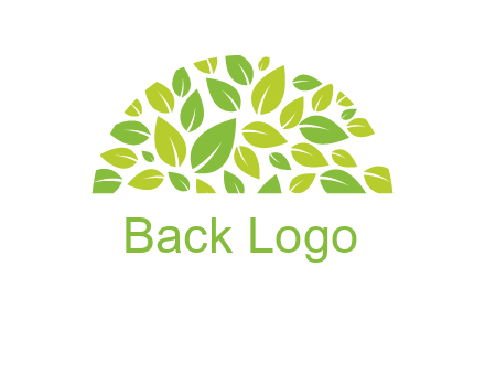 leaves in a semi circle logo