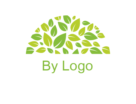 leaves in a semi circle logo