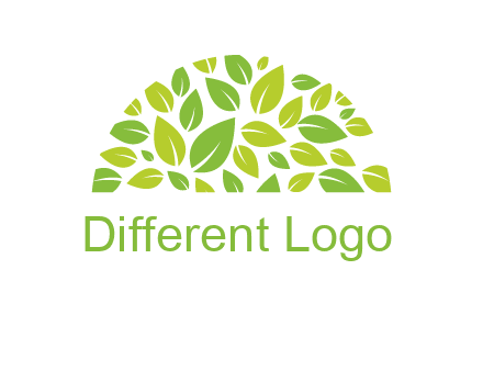 leaves in a semi circle logo