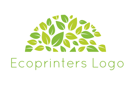 leaves in a semi circle logo