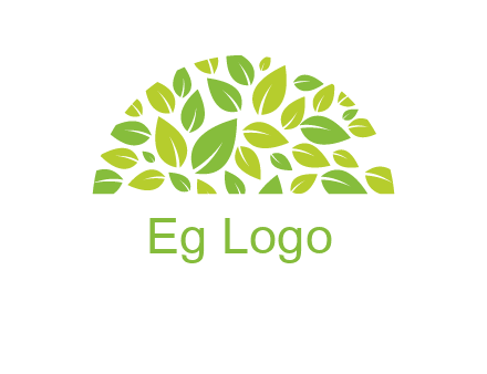 leaves in a semi circle logo