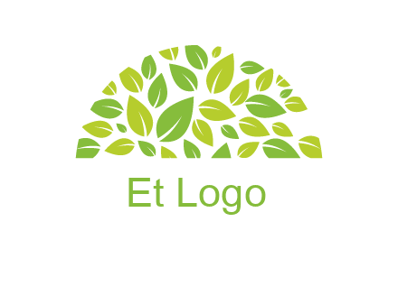 leaves in a semi circle logo