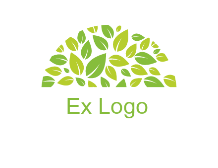 leaves in a semi circle logo