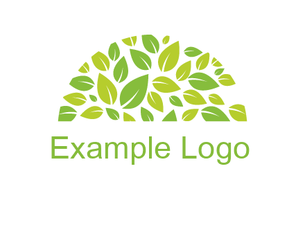 leaves in a semi circle logo