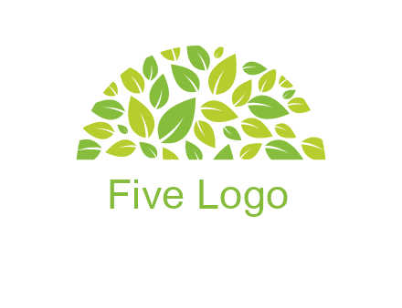 leaves in a semi circle logo