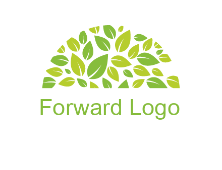 leaves in a semi circle logo