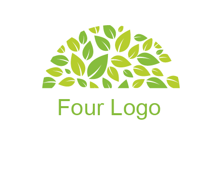leaves in a semi circle logo