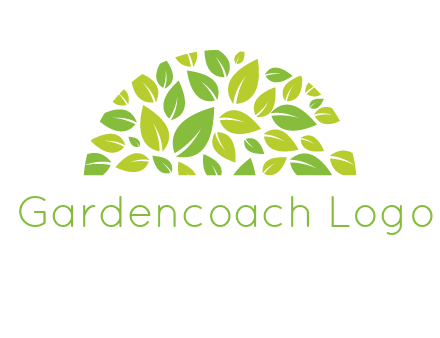 leaves in a semi circle logo