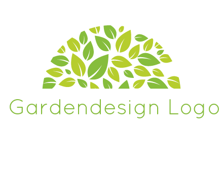 leaves in a semi circle logo