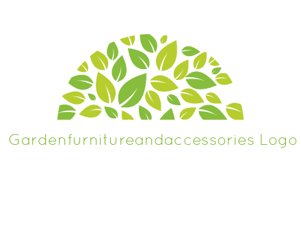 leaves in a semi circle logo