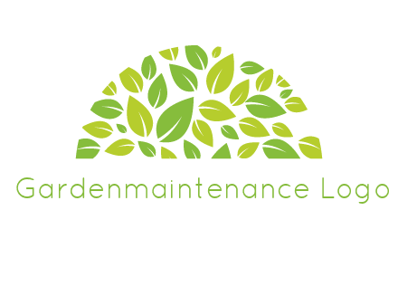 leaves in a semi circle logo
