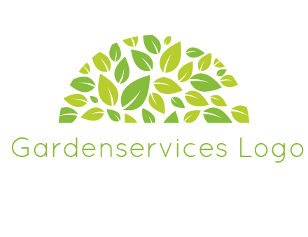 leaves in a semi circle logo