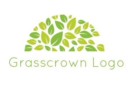 leaves in a semi circle logo