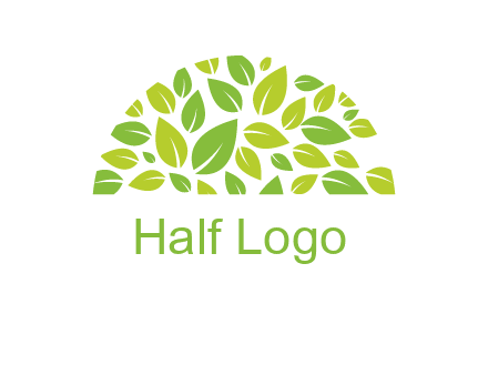 leaves in a semi circle logo
