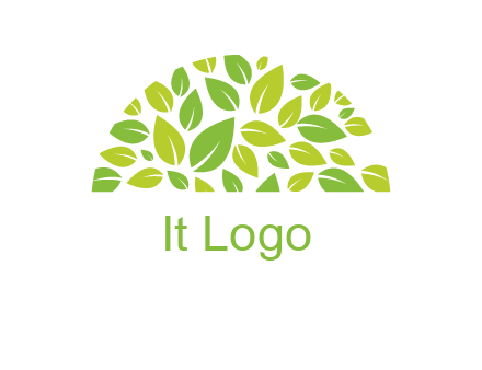 leaves in a semi circle logo