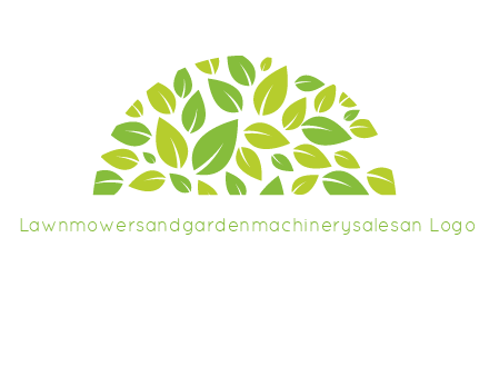 leaves in a semi circle logo