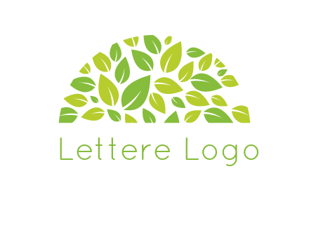leaves in a semi circle logo