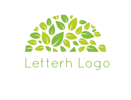 leaves in a semi circle logo