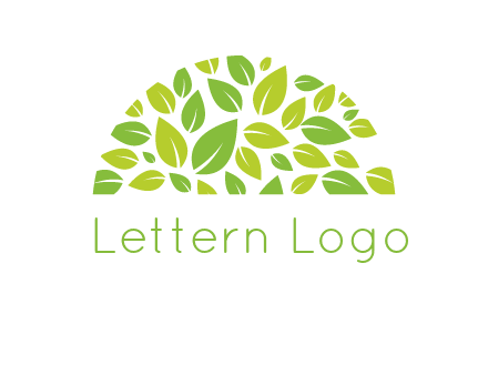 leaves in a semi circle logo