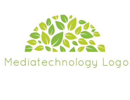 leaves in a semi circle logo