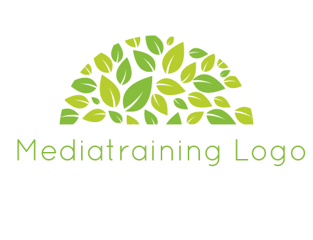 leaves in a semi circle logo