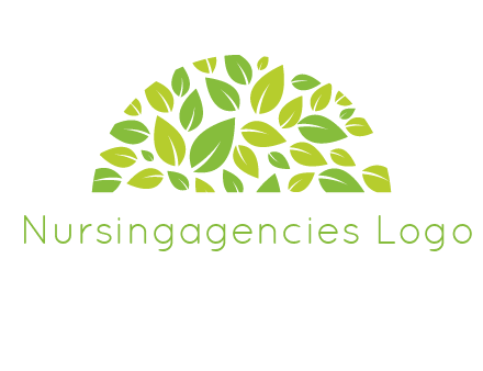 leaves in a semi circle logo