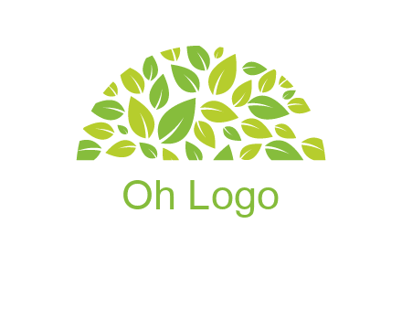 leaves in a semi circle logo