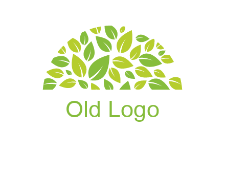 leaves in a semi circle logo