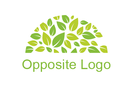 leaves in a semi circle logo