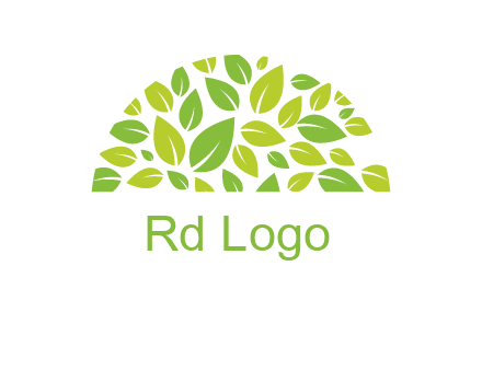leaves in a semi circle logo