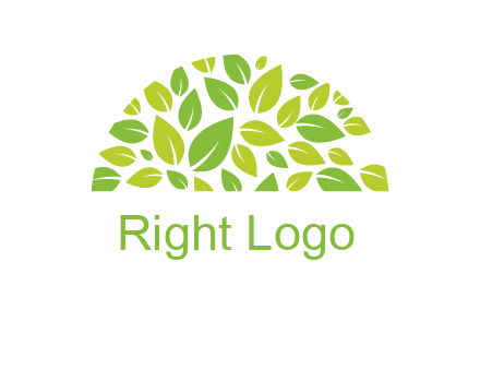leaves in a semi circle logo
