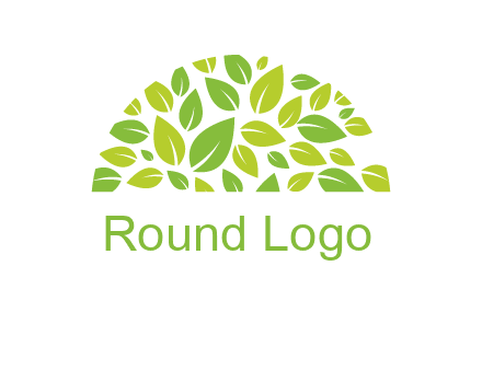 leaves in a semi circle logo