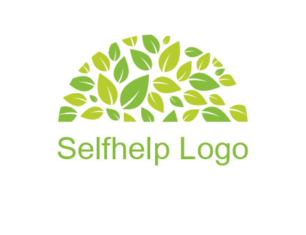 leaves in a semi circle logo