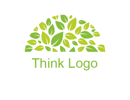 leaves in a semi circle logo