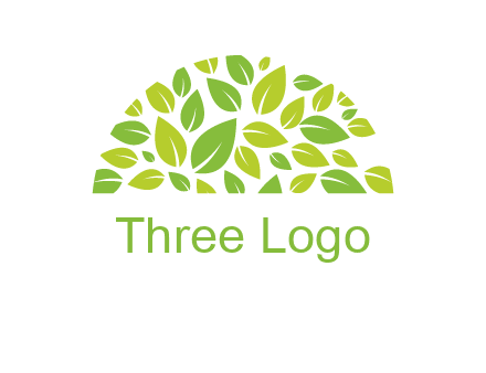 leaves in a semi circle logo