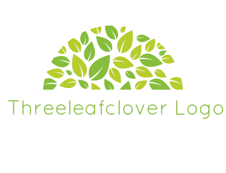 leaves in a semi circle logo