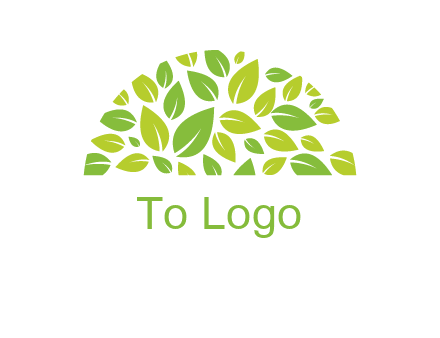 leaves in a semi circle logo
