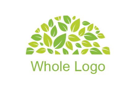 leaves in a semi circle logo