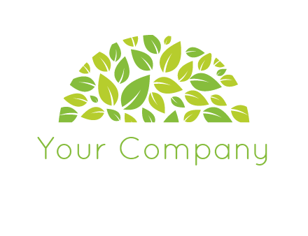 leaves in a semi circle logo