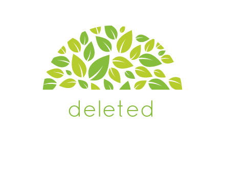 leaves in a semi circle logo