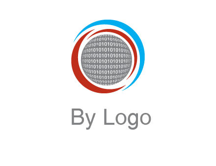 coding inside world in a round logo