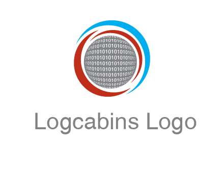 coding inside world in a round logo