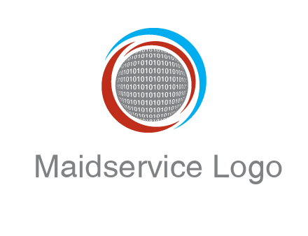 coding inside world in a round logo