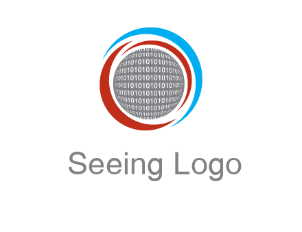 coding inside world in a round logo