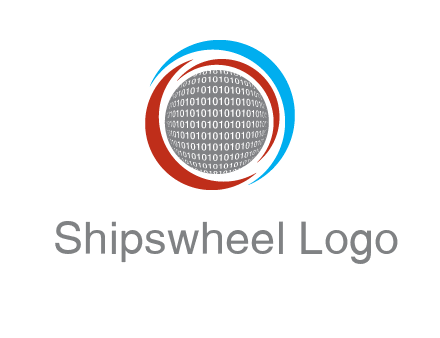 coding inside world in a round logo