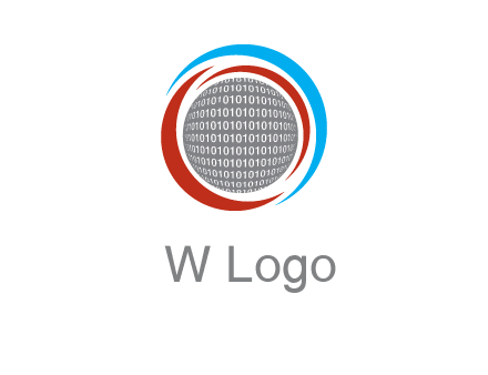 coding inside world in a round logo