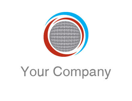 coding inside world in a round logo